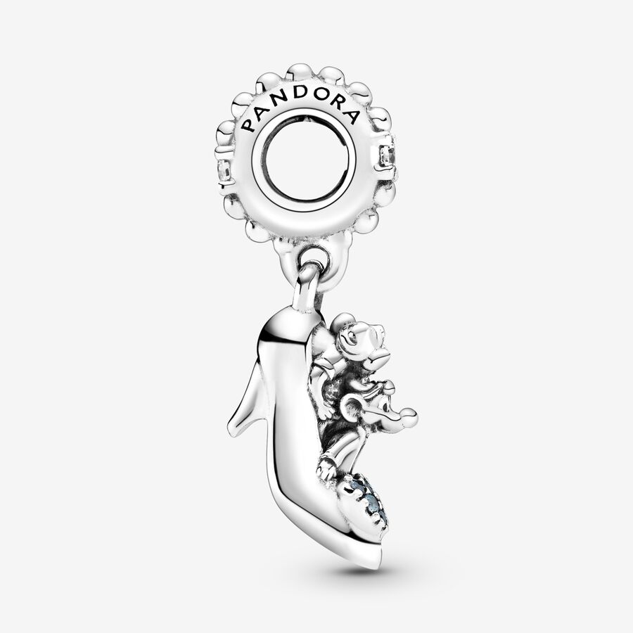 Dangle Charms Pandora Disney Cinderella Glass Papuce & Mice Strieborne | SK025MVUO