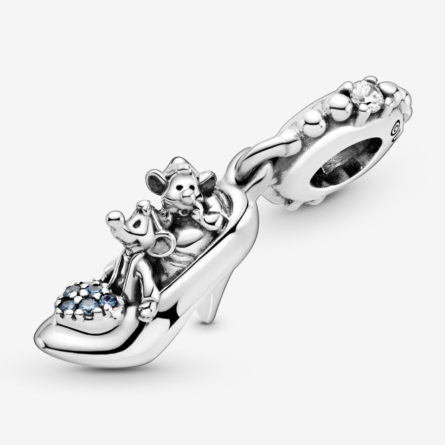 Dangle Charms Pandora Disney Cinderella Glass Papuce & Mice Strieborne | SK025MVUO