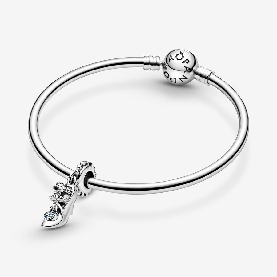 Dangle Charms Pandora Disney Cinderella Glass Papuce & Mice Strieborne | SK025MVUO