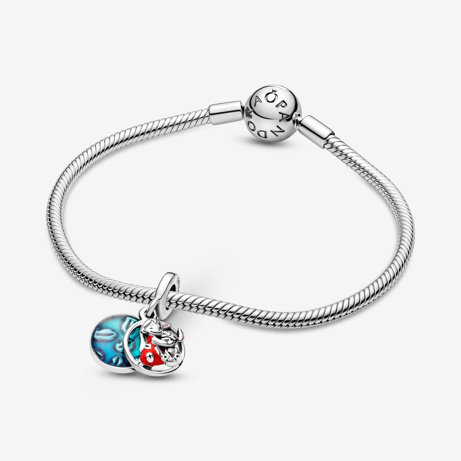 Dangle Charms Pandora Disney Lilo & Stitch Family & Friends Strieborne | SK862ESLD