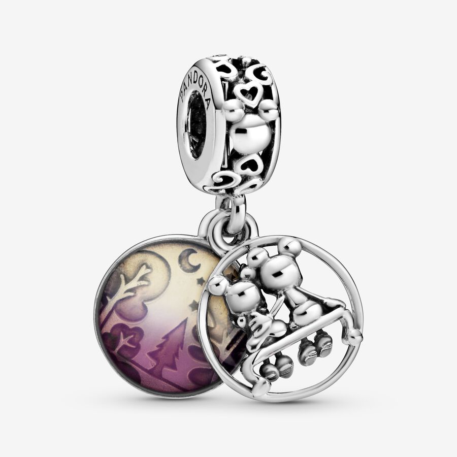 Dangle Charms Pandora Disney Mickey Mouse & Minnie Mouse Happily Ever After Strieborne | SK678SQCM