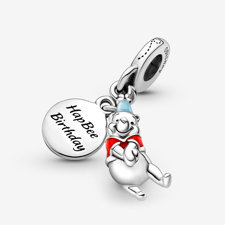 Dangle Charms Pandora Disney Winnie the Pooh Birthday Strieborne | SK634VNMI