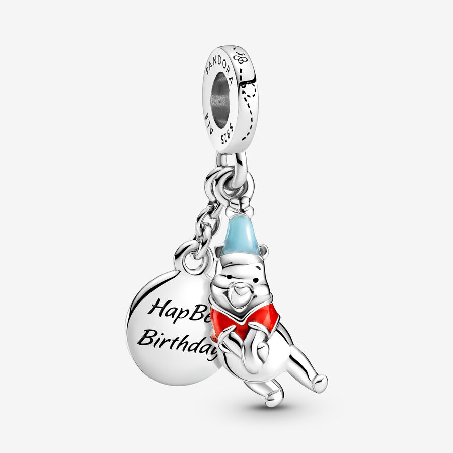 Dangle Charms Pandora Disney Winnie the Pooh Birthday Strieborne | SK634VNMI