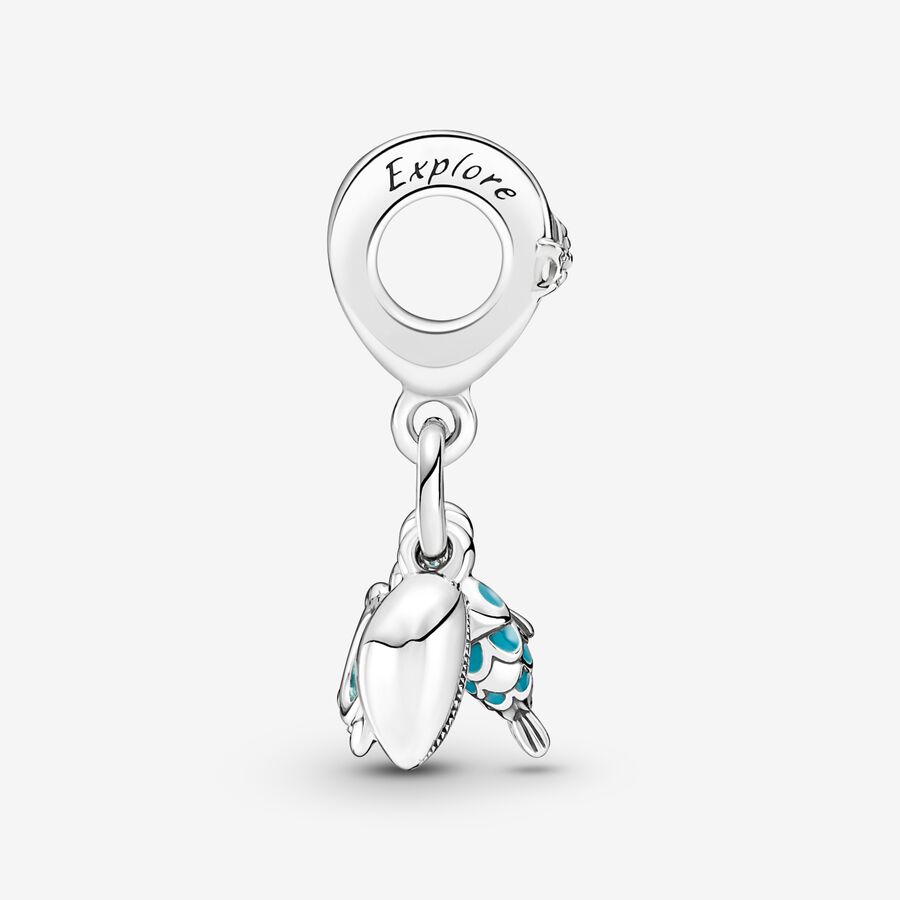 Dangle Charms Pandora Fish Sea Turtle & Conch Triple Strieborne | SK580CTDB