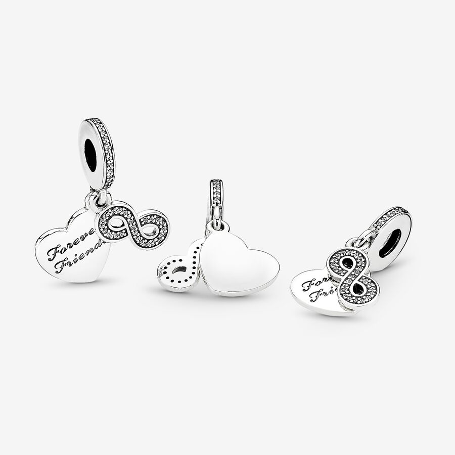 Dangle Charms Pandora Forever Family & Friends with Clear CZ Strieborne | SK674JDGW