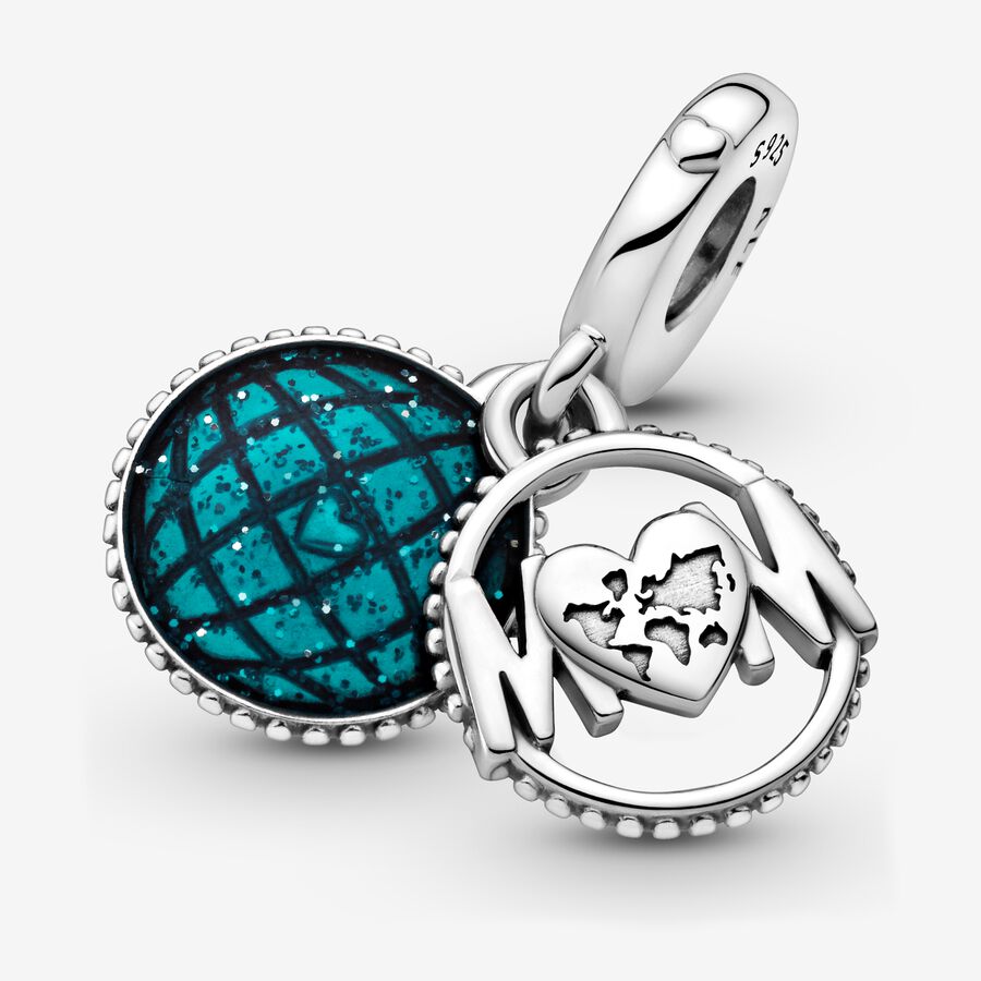 Dangle Charms Pandora Glitter Globe Mom Strieborne | SK521GBAQ