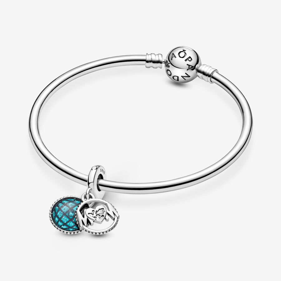 Dangle Charms Pandora Glitter Globe Mom Strieborne | SK521GBAQ