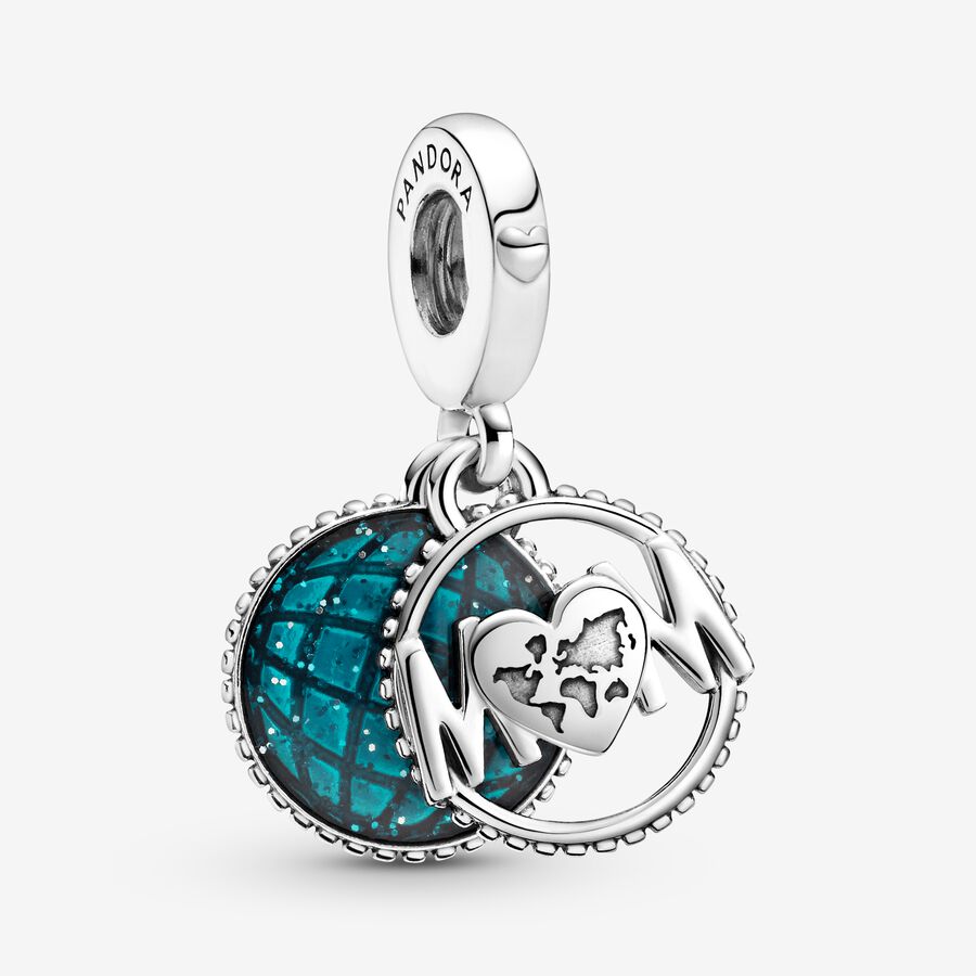 Dangle Charms Pandora Glitter Globe Mom Strieborne | SK521GBAQ