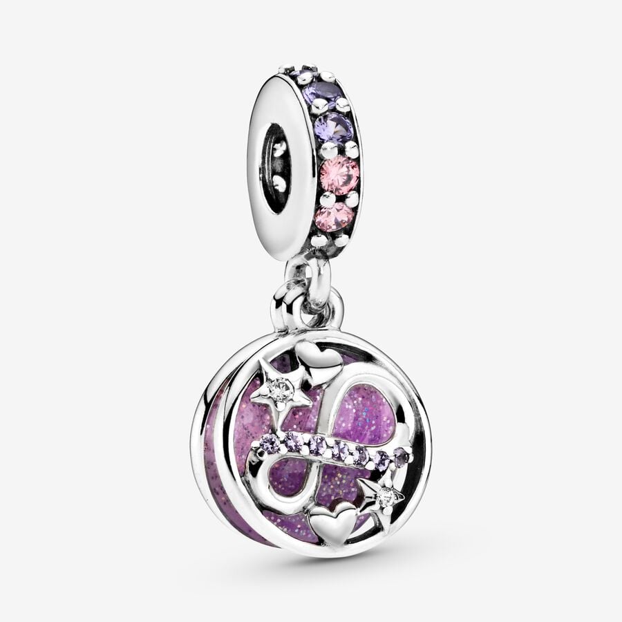 Dangle Charms Pandora Glittering Infinity Hearts & Love & Stars Strieborne | SK546ZOJY