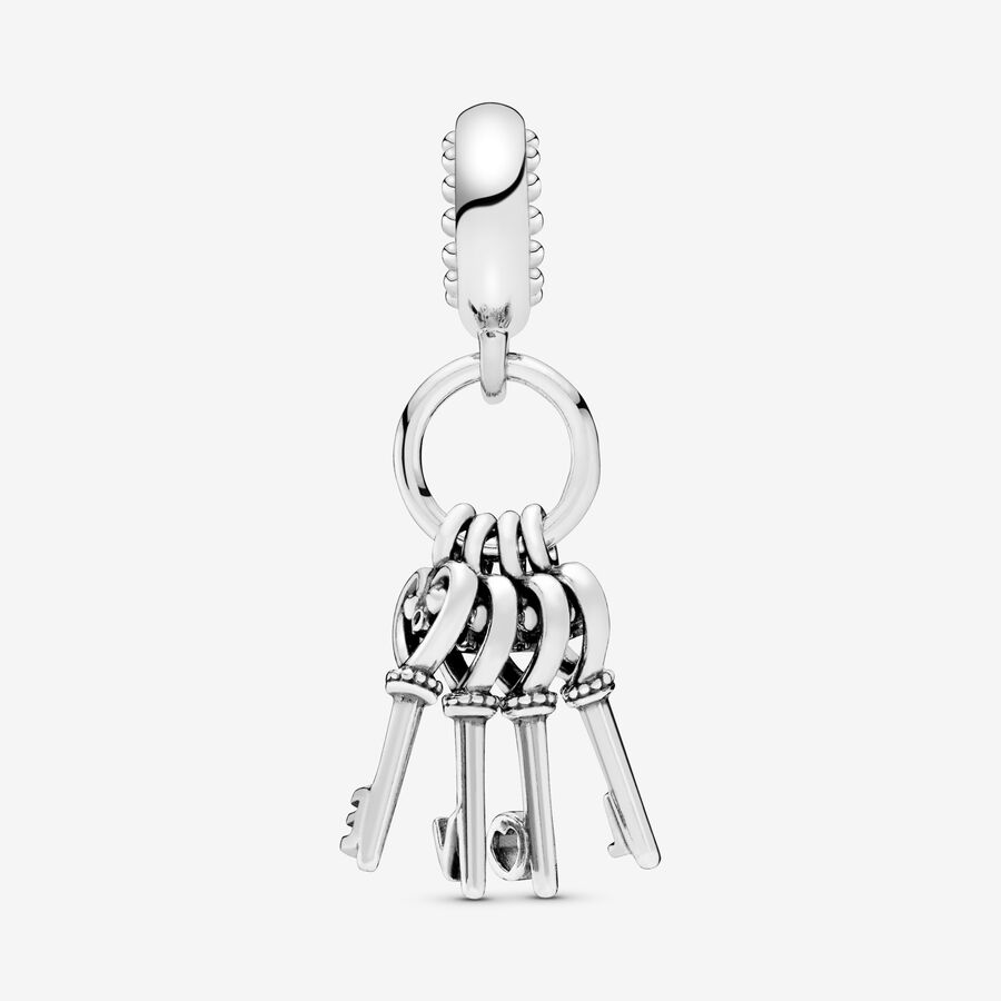 Dangle Charms Pandora Keys of Hearts & Love Strieborne | SK592ULEP