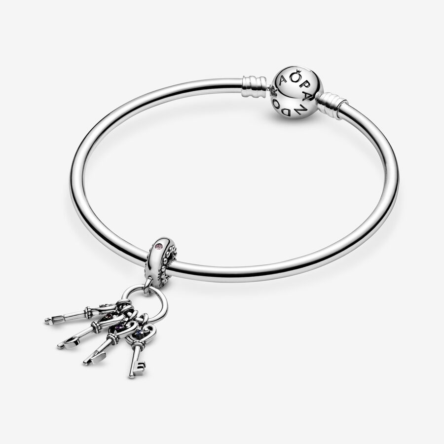 Dangle Charms Pandora Keys of Hearts & Love Strieborne | SK592ULEP