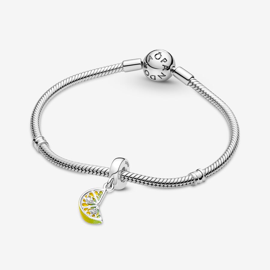 Dangle Charms Pandora Lemon Slice Sparkling Fruit Strieborne | SK392CJBP