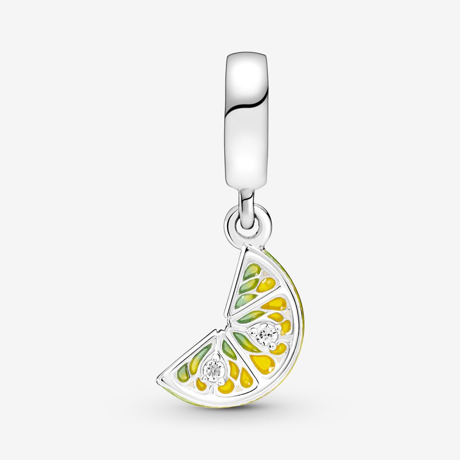 Dangle Charms Pandora Lemon Slice Sparkling Fruit Strieborne | SK392CJBP