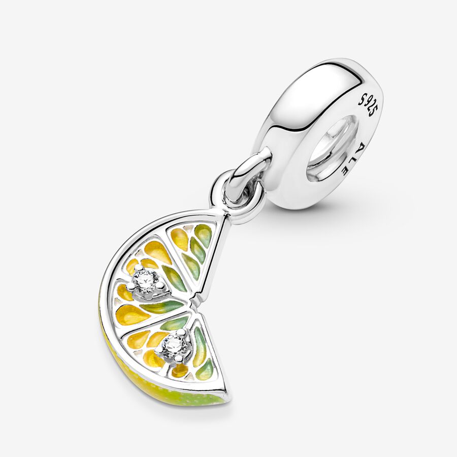 Dangle Charms Pandora Lemon Slice Sparkling Fruit Strieborne | SK392CJBP