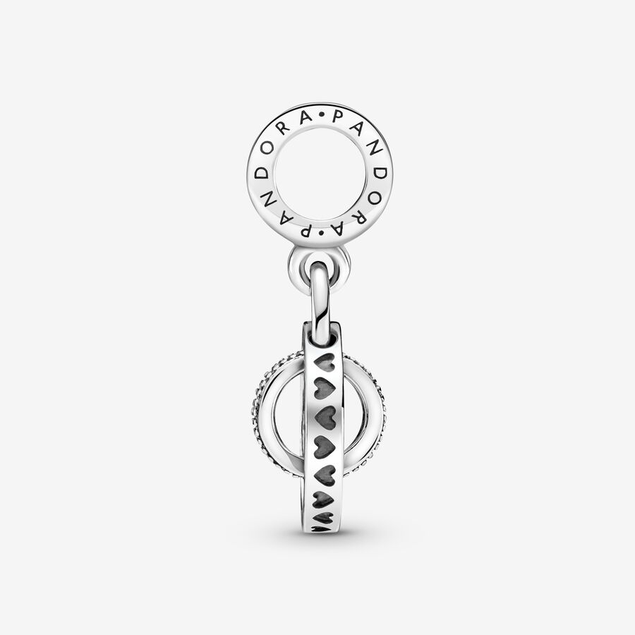 Dangle Charms Pandora Logo Circles Strieborne | SK945TQRJ