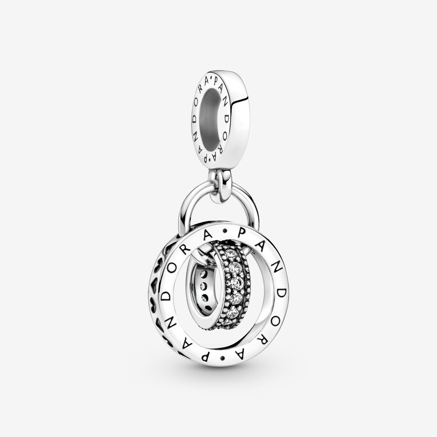 Dangle Charms Pandora Logo Circles Strieborne | SK945TQRJ