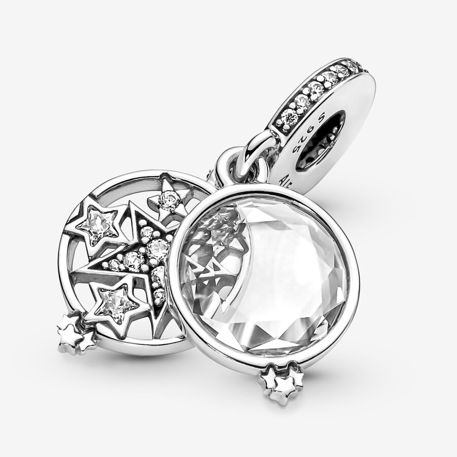 Dangle Charms Pandora Magnified Star Double Strieborne | SK132KOIG