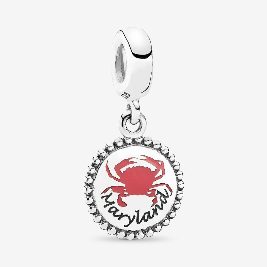 Dangle Charms Pandora Maryland Crab Charm Mixed Enamel Strieborne | SK349DWOX