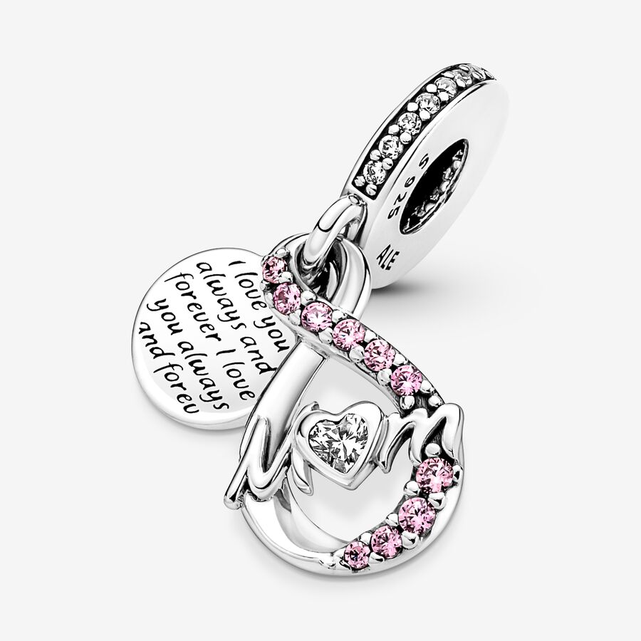 Dangle Charms Pandora Mom Infinity Pave Double Strieborne | SK487KGPS