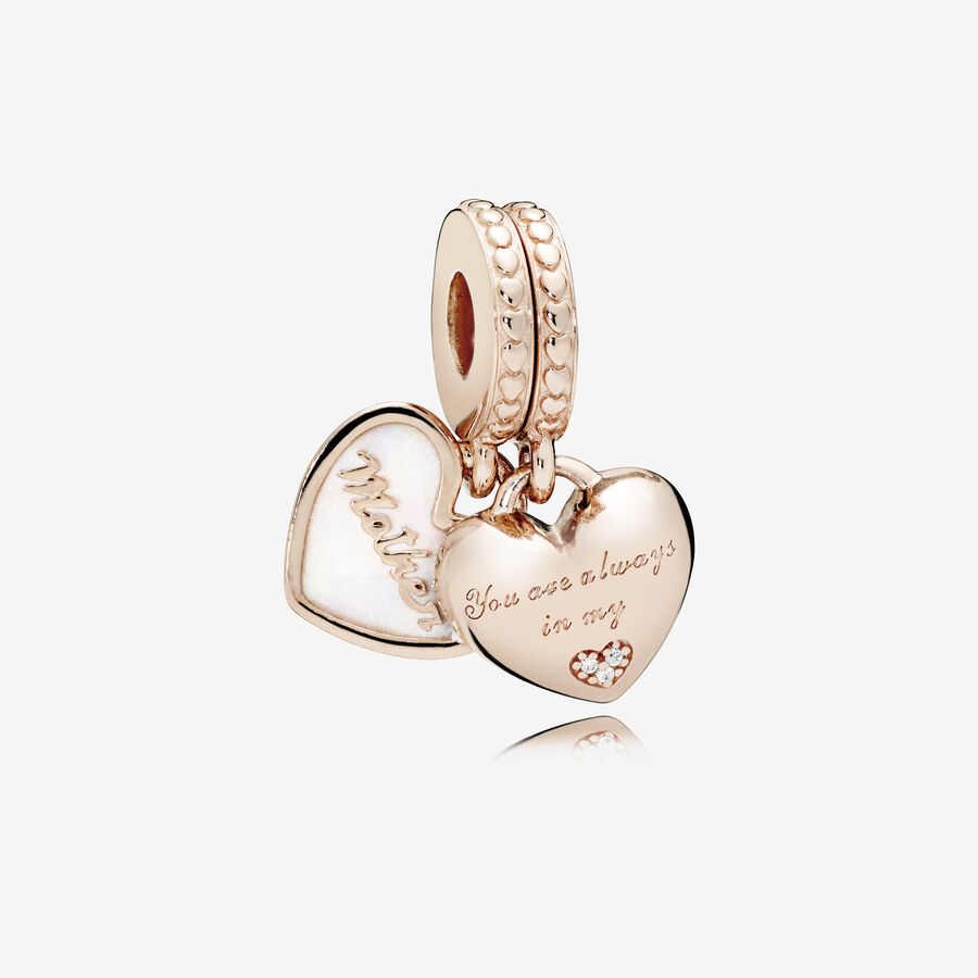 Dangle Charms Pandora Mother & Daughter Hearts & Love Ruzove Zlate | SK638NSQC