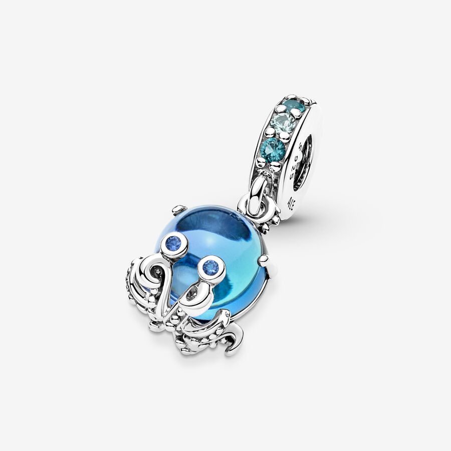 Dangle Charms Pandora Murano Glass Cute Octopus Strieborne | SK476ZDJP