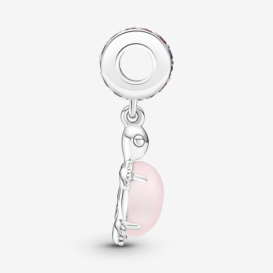 Dangle Charms Pandora Murano Glass Pink Sea Turtle Strieborne | SK201USBP