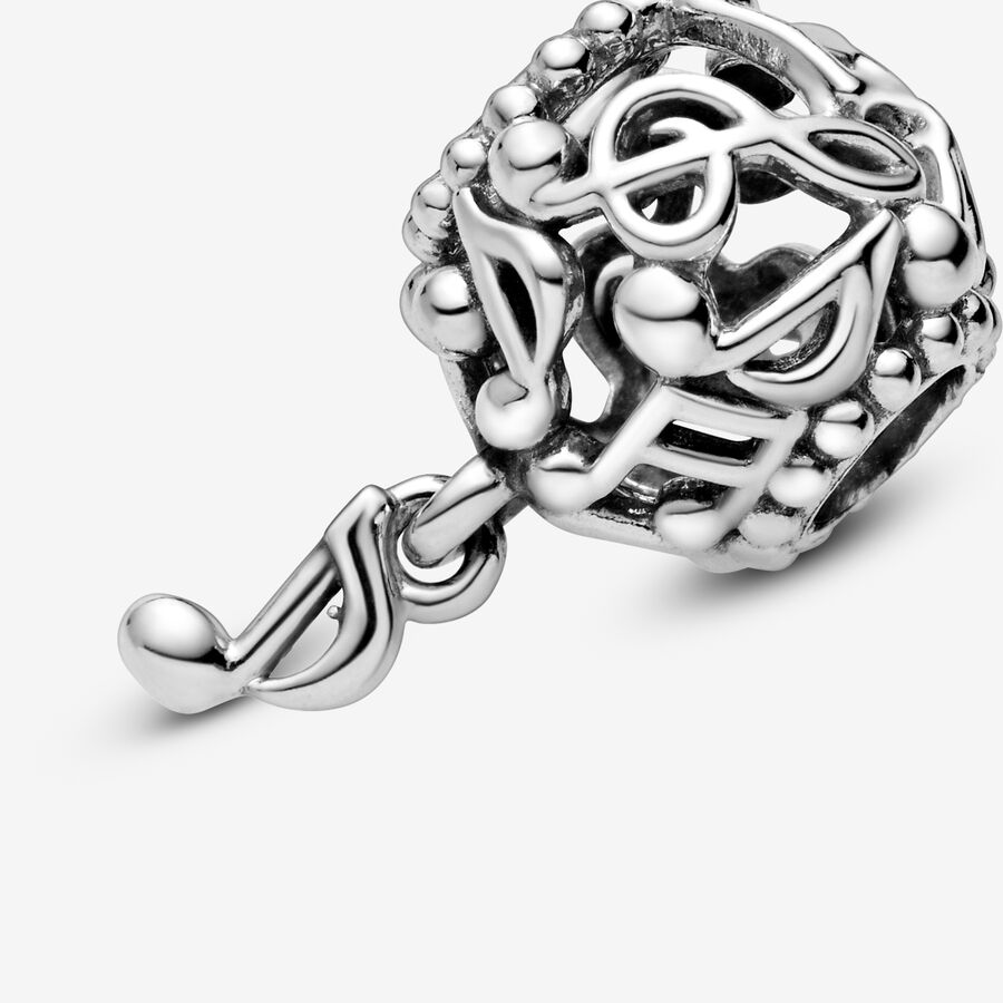 Dangle Charms Pandora Openwork Music Notes Strieborne | SK392NXQL