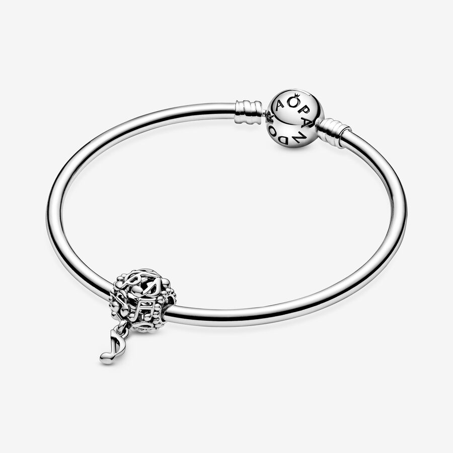 Dangle Charms Pandora Openwork Music Notes Strieborne | SK392NXQL