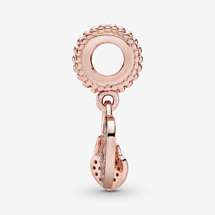 Dangle Charms Pandora Pave Padlocks Ruzove Zlate | SK706OLYR