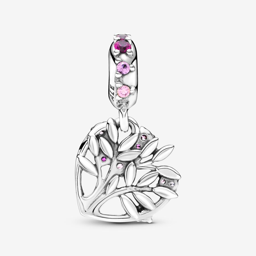 Dangle Charms Pandora Pink Family & Friends Tree Strieborne | SK236EDUN