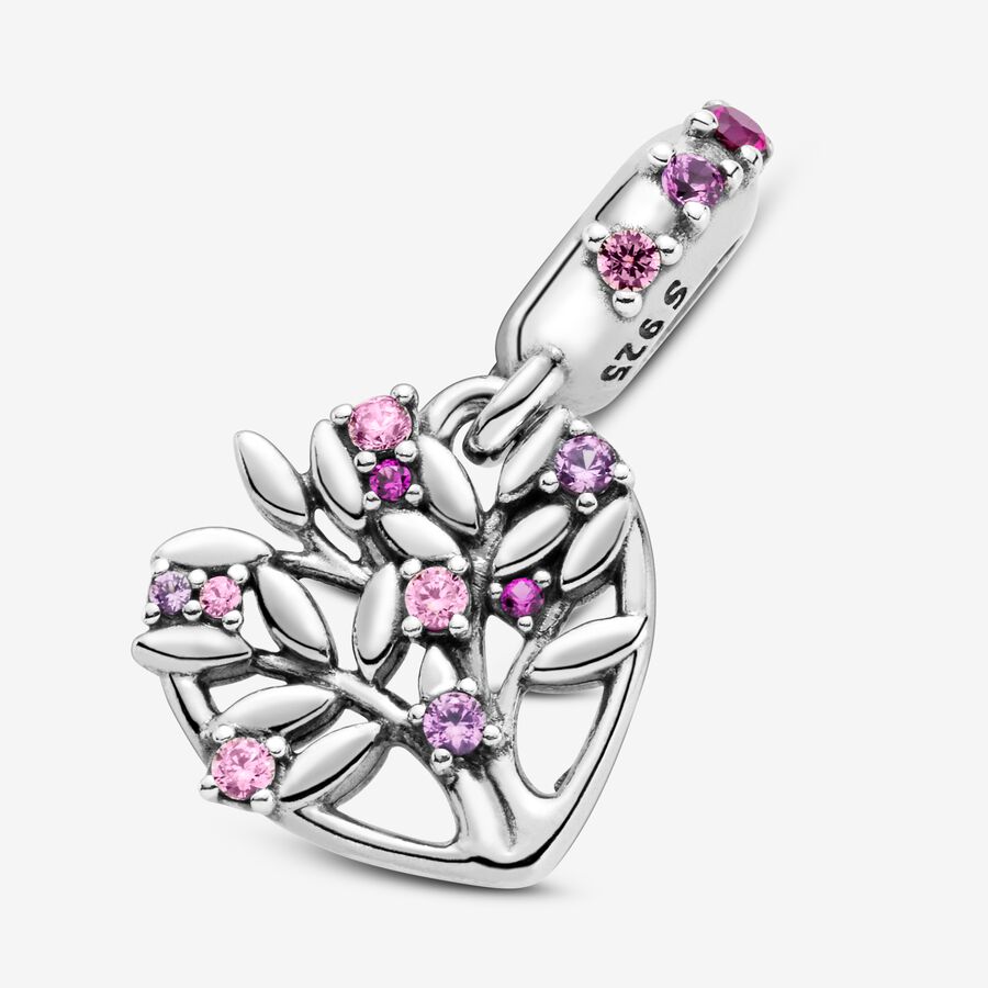 Dangle Charms Pandora Pink Family & Friends Tree Strieborne | SK236EDUN