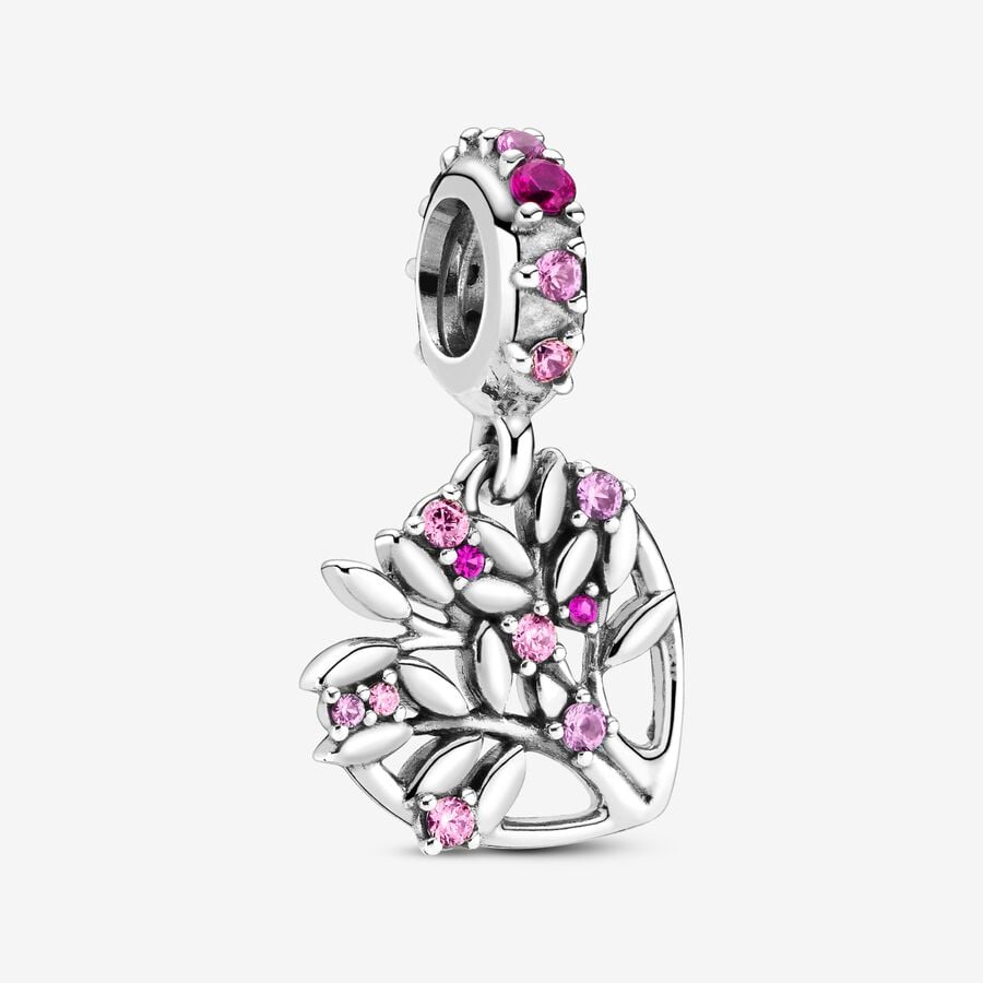 Dangle Charms Pandora Pink Family & Friends Tree Strieborne | SK236EDUN