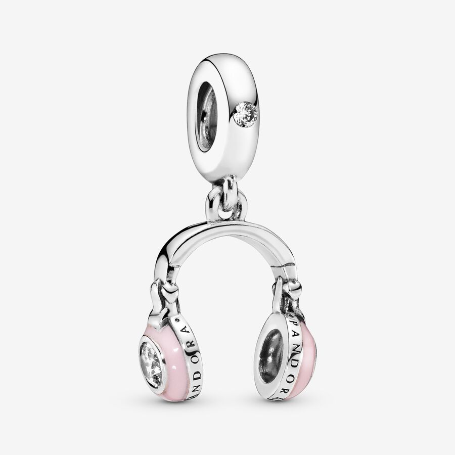 Dangle Charms Pandora Pink Headphones Strieborne | SK607GXVU