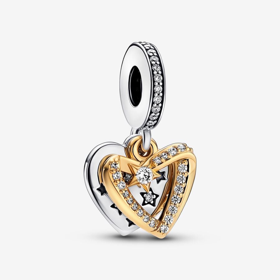 Dangle Charms Pandora Shooting Star Hearts & Love Double Viacfarebný | SK967OWKF