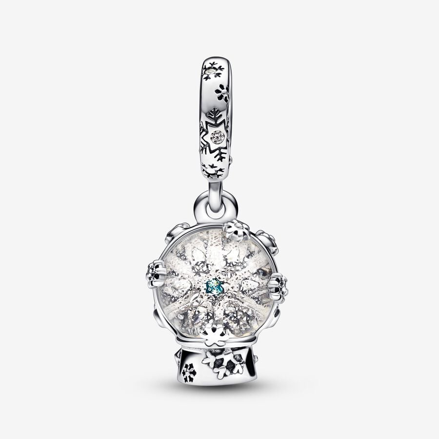 Dangle Charms Pandora Snowflake Snow Globe Strieborne | SK274TAWB