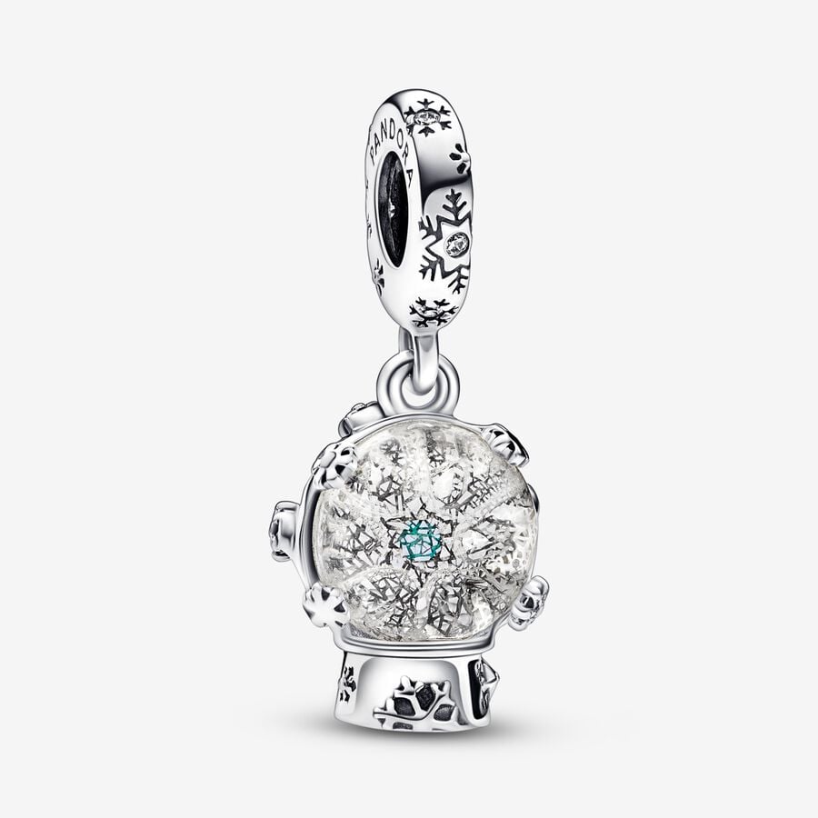 Dangle Charms Pandora Snowflake Snow Globe Strieborne | SK274TAWB