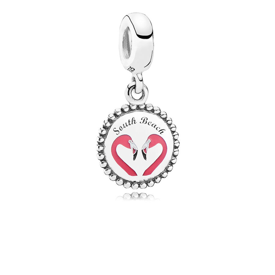 Dangle Charms Pandora South Beach Flamingo Strieborne | SK908VPNJ