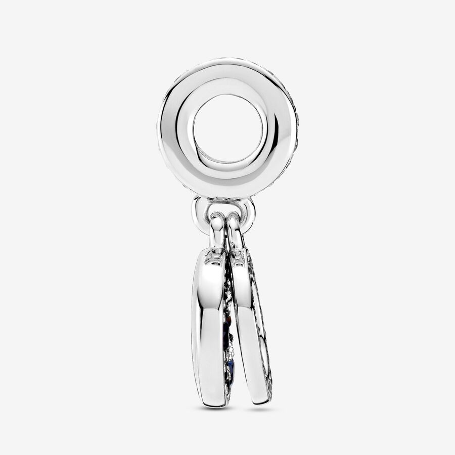 Dangle Charms Pandora Sparkling Blue Disc Double Strieborne | SK273ZBVH