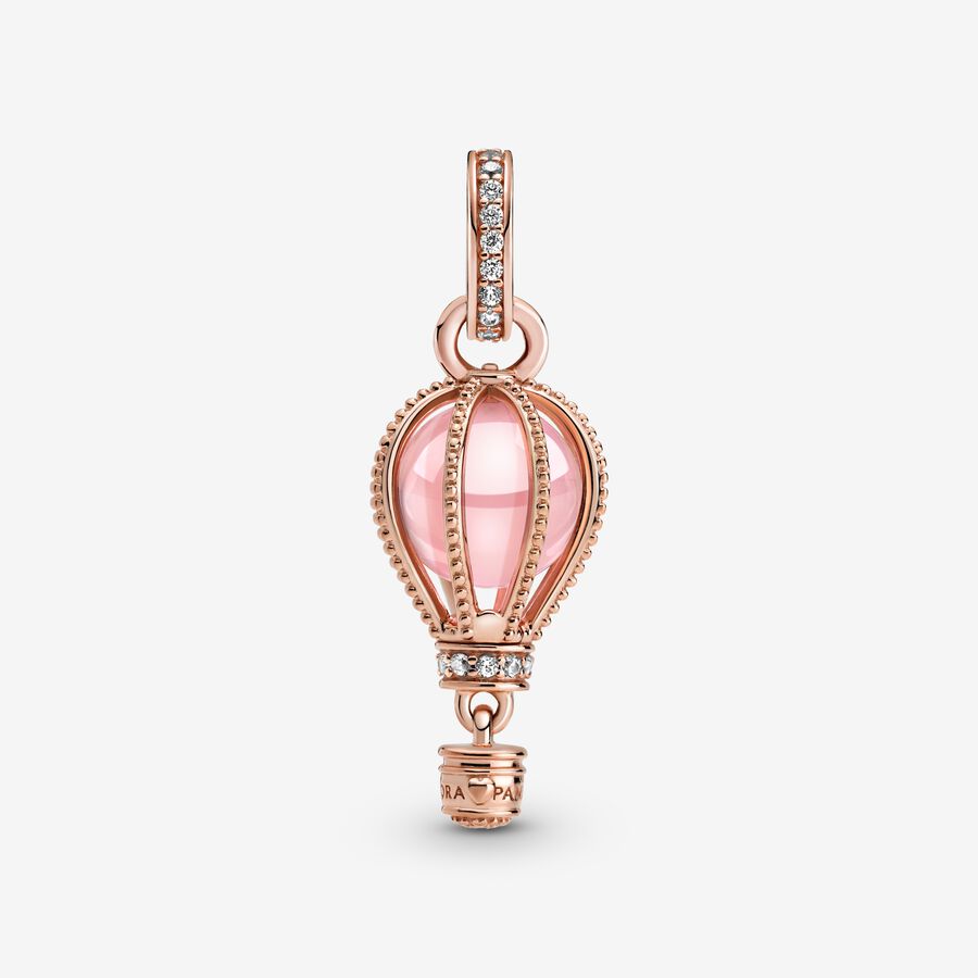 Dangle Charms Pandora Sparkling Pink Hot Air Balloon Ruzove Zlate | SK968PAFI