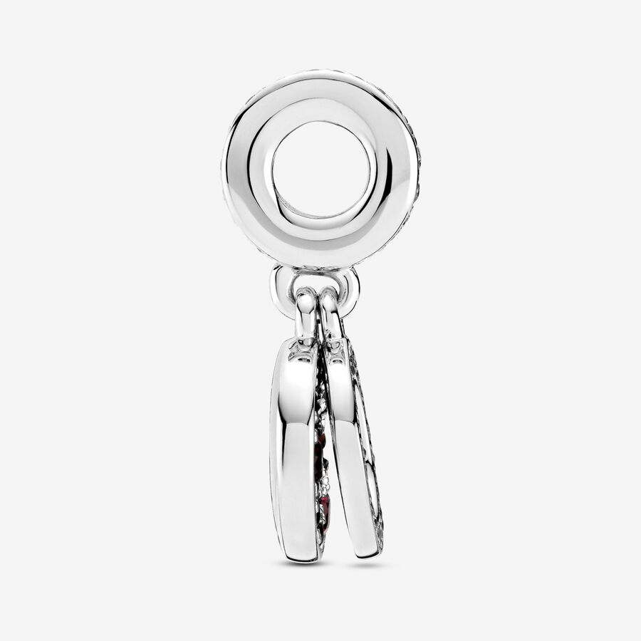 Dangle Charms Pandora Sparkling Red Disc Double Strieborne | SK127RTFU