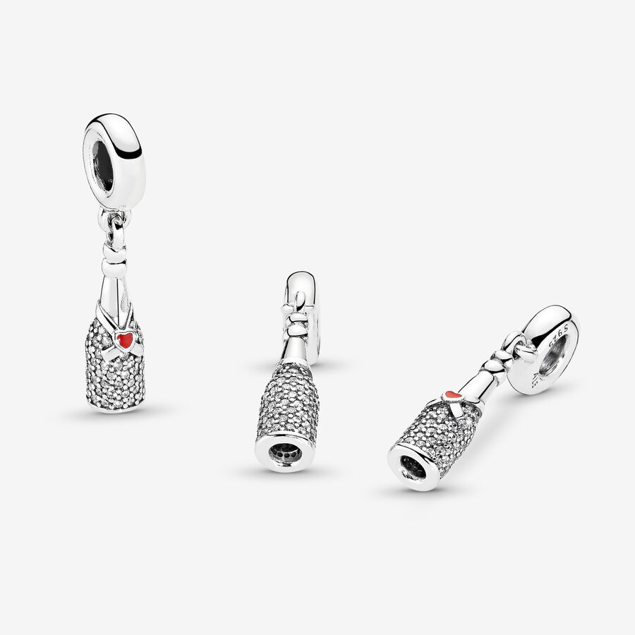 Dangle Charms Pandora Sparkling Wine Bottle Strieborne | SK732BIDF