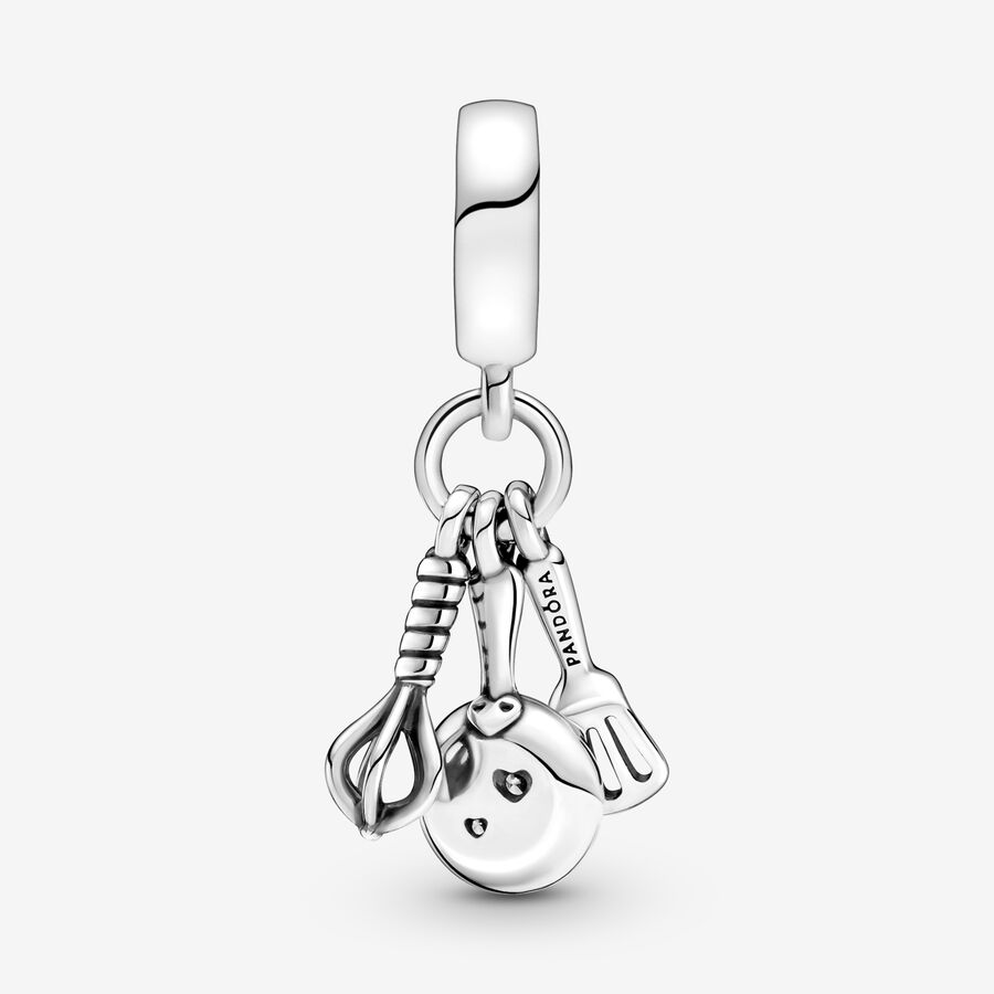 Dangle Charms Pandora Spatula Frying Pan & Whisk Strieborne | SK534ETYK