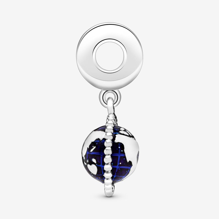 Dangle Charms Pandora Spinning Globe Strieborne | SK537SKOW