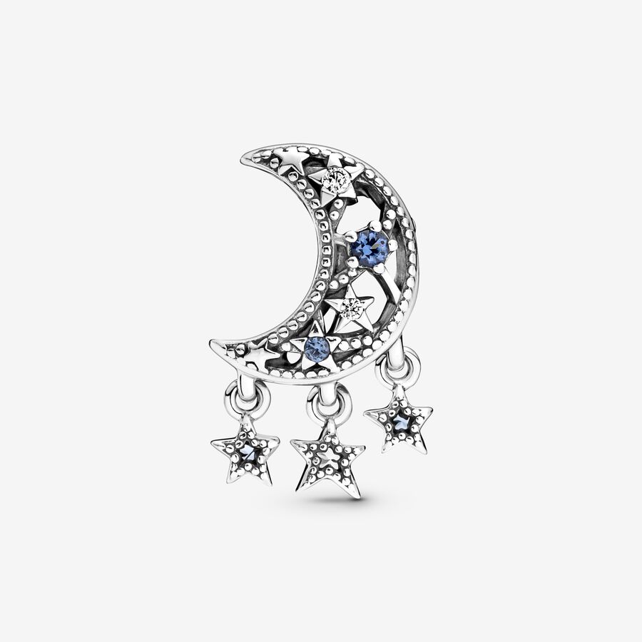 Dangle Charms Pandora Star & Crescent Moon Strieborne | SK082QDRS