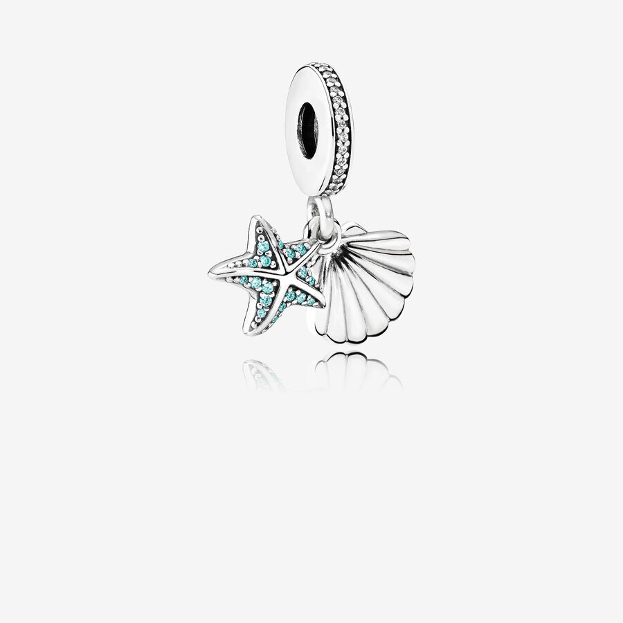 Dangle Charms Pandora Starfish Sea Shell Strieborne | SK185NELP