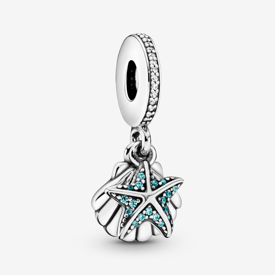 Dangle Charms Pandora Starfish Sea Shell Strieborne | SK185NELP