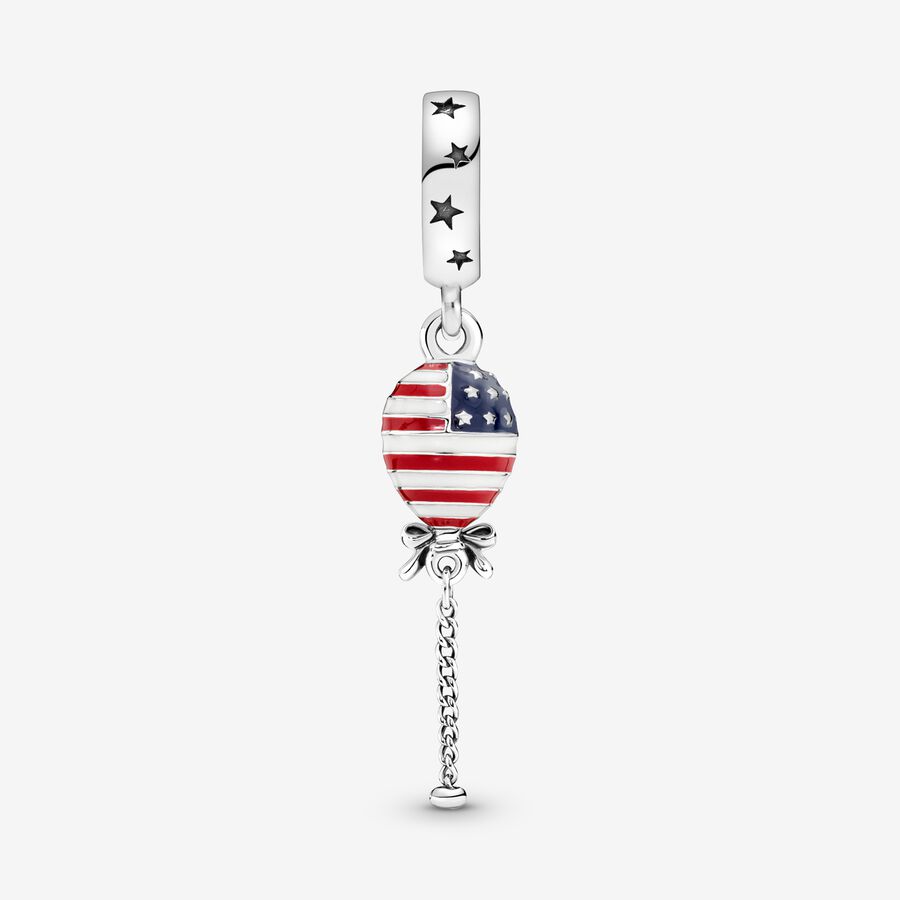 Dangle Charms Pandora Stars Stripes & Bow Balloon Strieborne | SK409JZUO