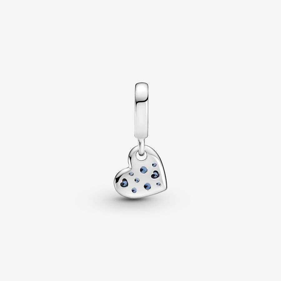 Dangle Charms Pandora Stellar Blue Pave Tilted Strieborne | SK896BHPR