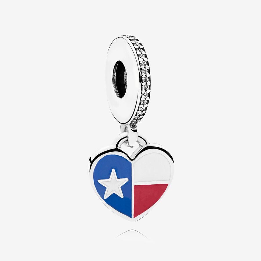 Dangle Charms Pandora Texas Flag Charm Mixed Enamel Strieborne | SK536MIXW