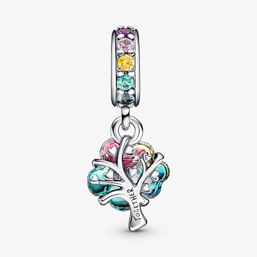 Dangle Charms Pandora Togetherness Tree Murano Glass Strieborne | SK643EYTG